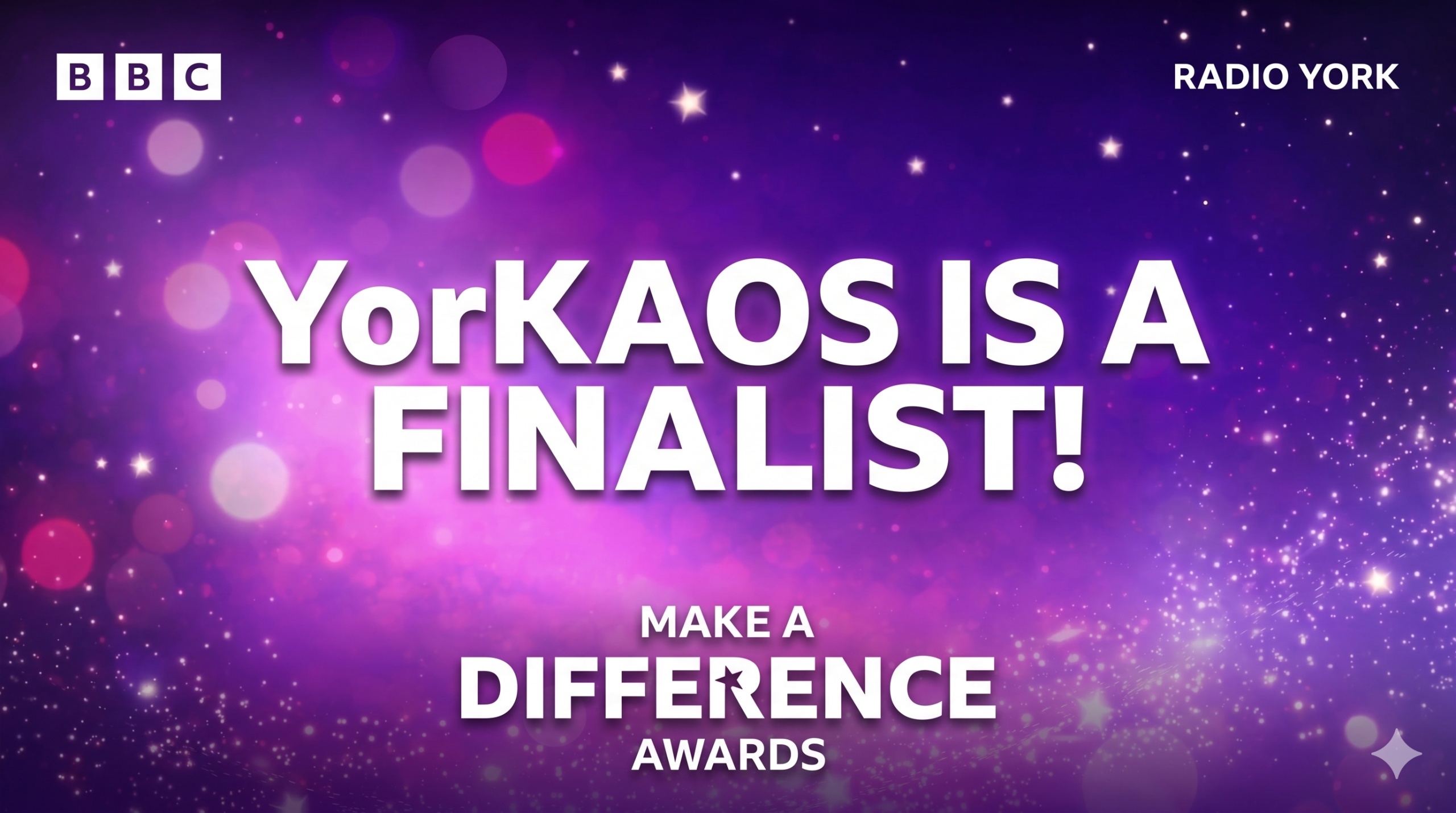 YorKAOS announced as finalists for BBC Make A Difference Award
